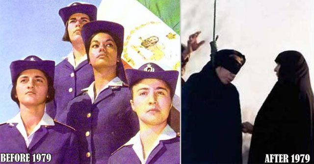 این دو فرتور چهره انسان ها را پیش از انقلاب و پس از انقلاب نشان می دهد. موسوی و یارانش می خواهند مردم را به دوران خمینی بازگردانند. آیا اینست انقلاب جوانان ایران؟.